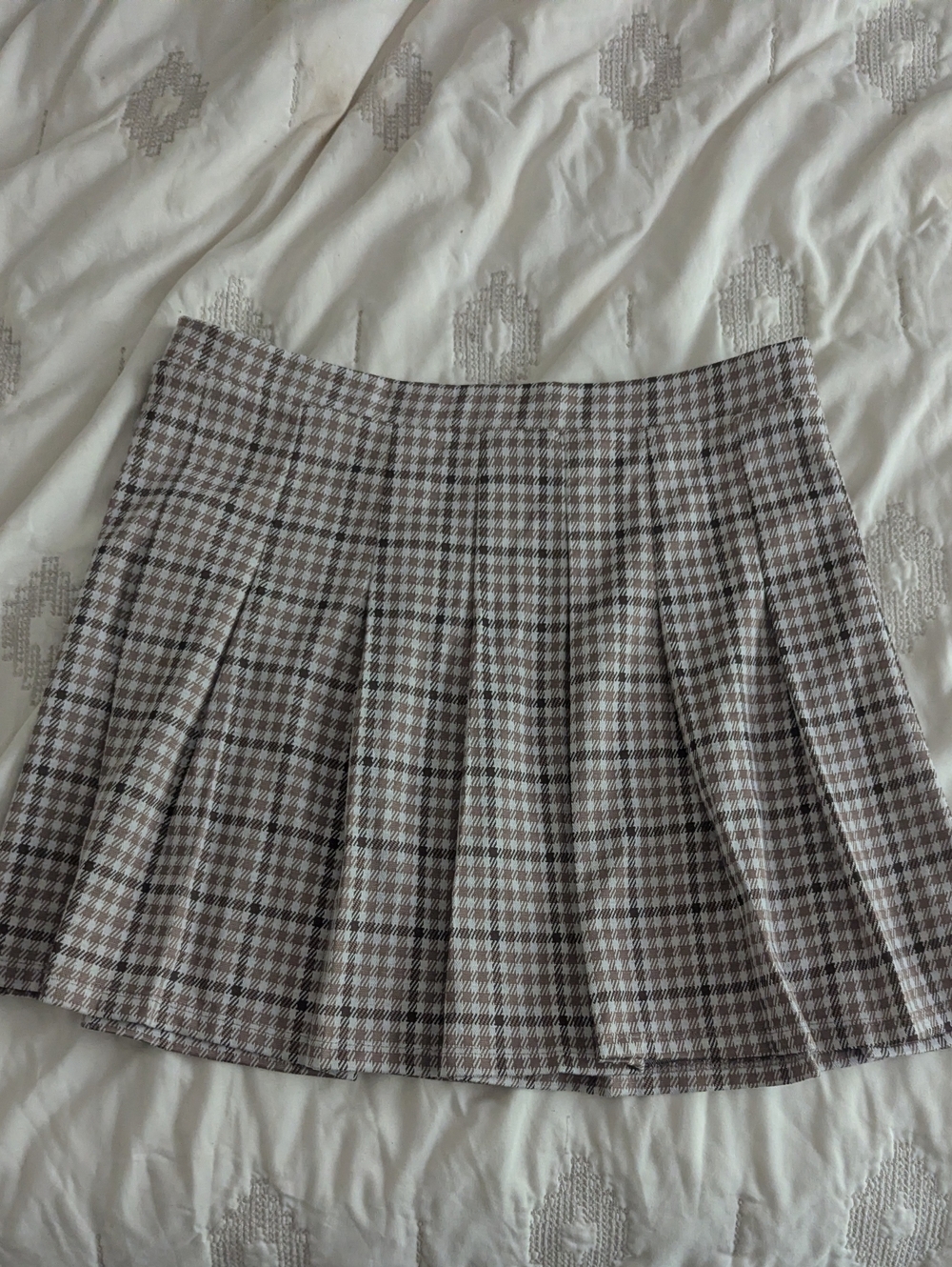 Hippie Rose Brown and Cream Plaid Pleated Skirt Sz XL